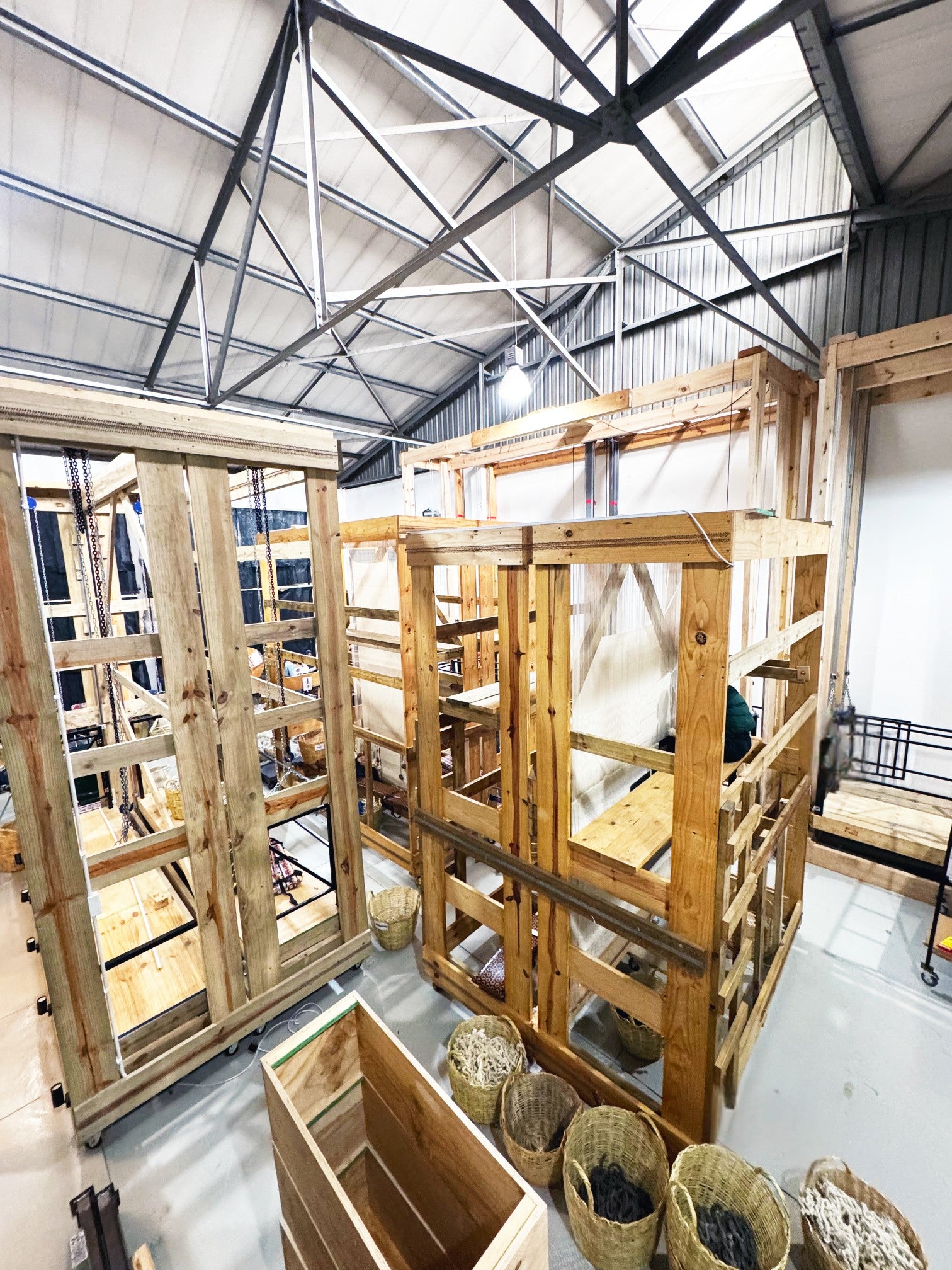 Looms for handcrafting wool rugs at Living Well Interiors Durban South Africa