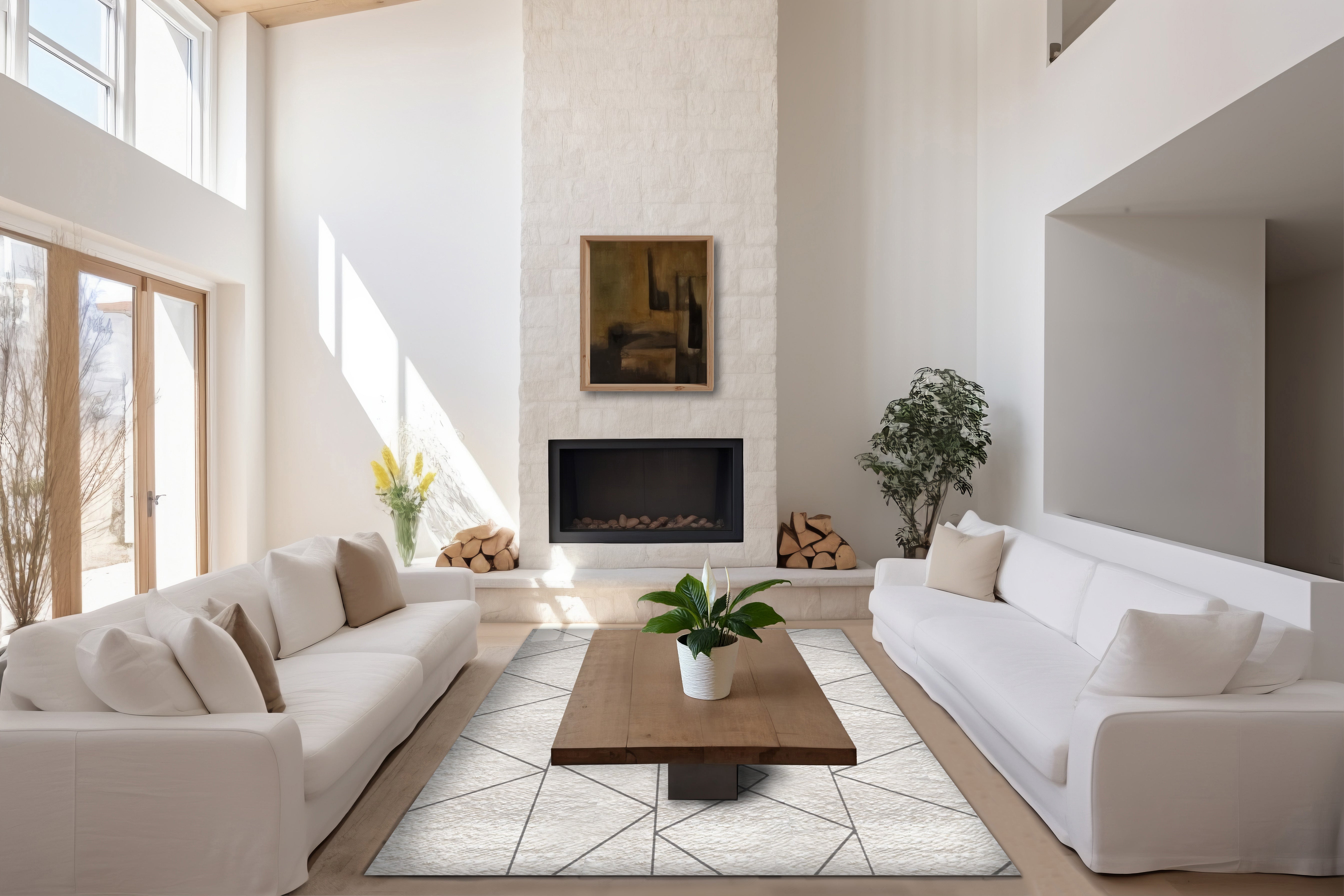 Web of Light Luxury Handcrafted/Handmade Rug in Living Room - Living Well Interiors Durban South Africa
