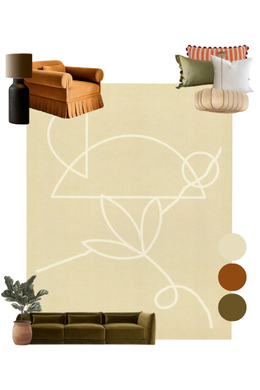Handcrafted/Handmade Lily Rug - Floral Rug Collection - Digital Moodboard - Living Well Interiors Durban South Africa